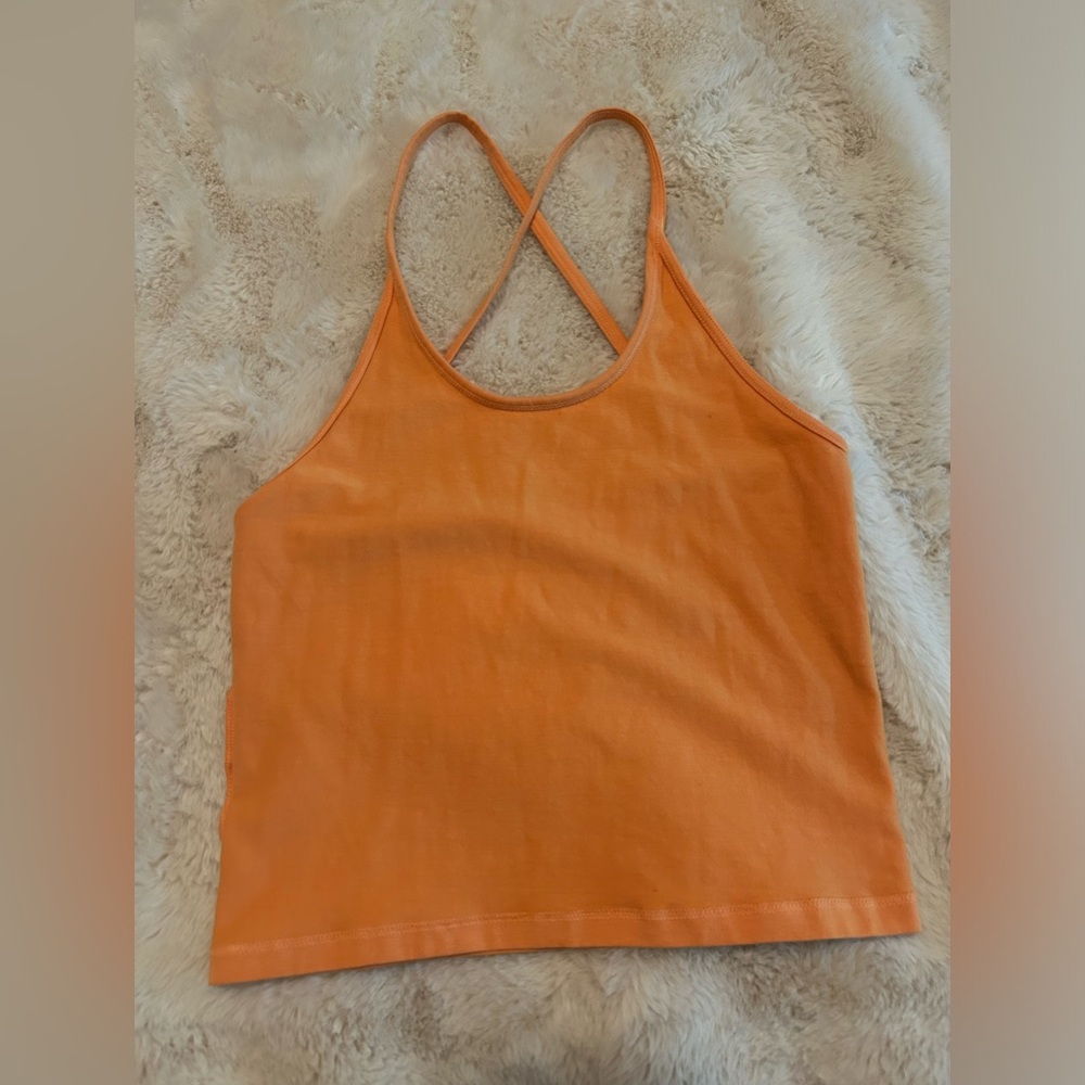 American eagle orange cropped tank top